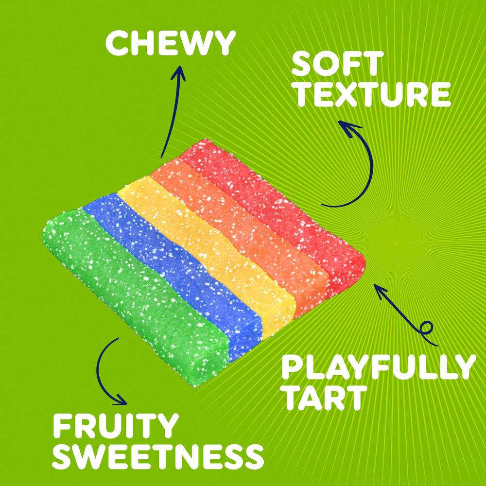 Bowl of Airheads Xtremes at a party displaying colorful candies for guests