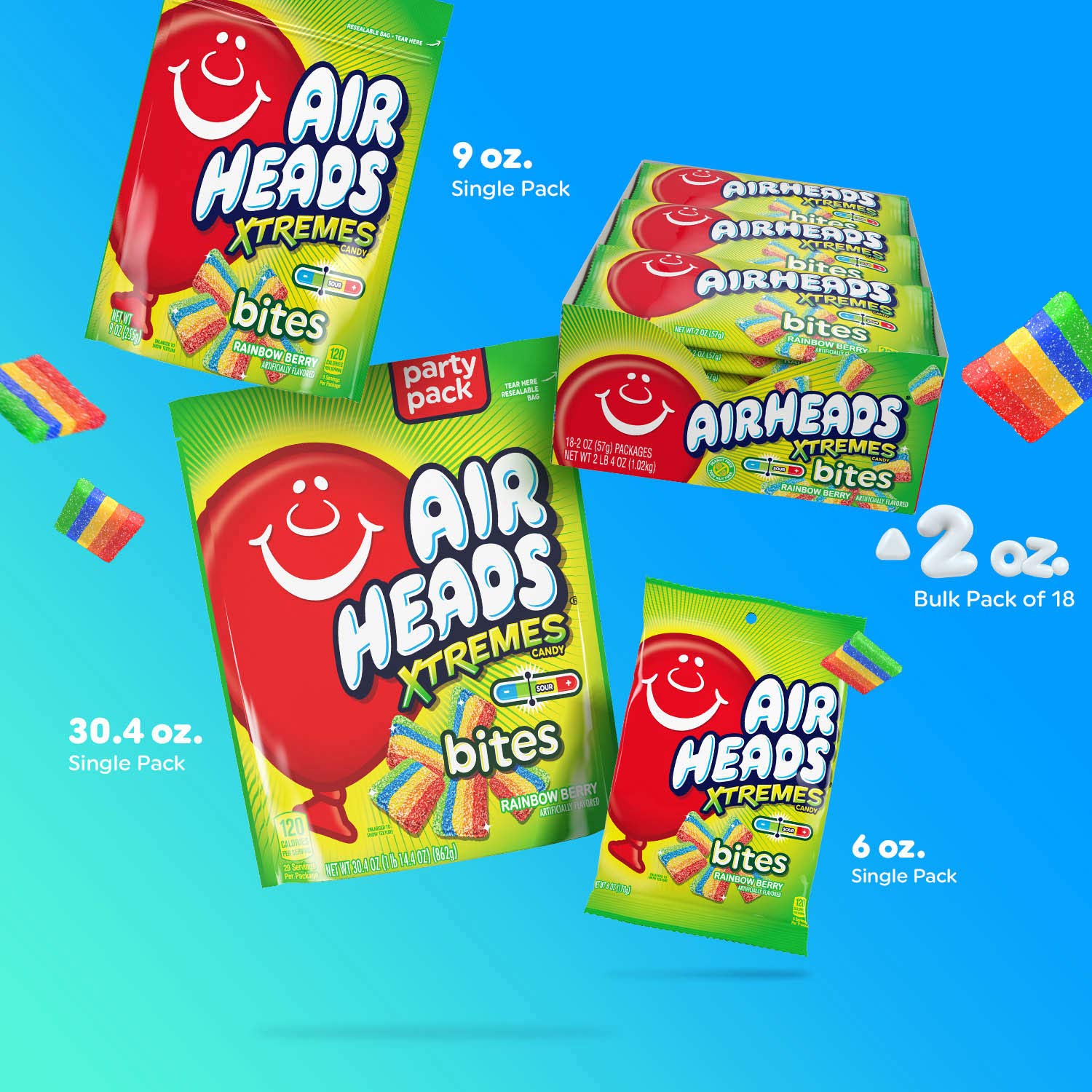 Package label highlighting Airheads Xtremes nut-free claim for allergy-conscious buyers