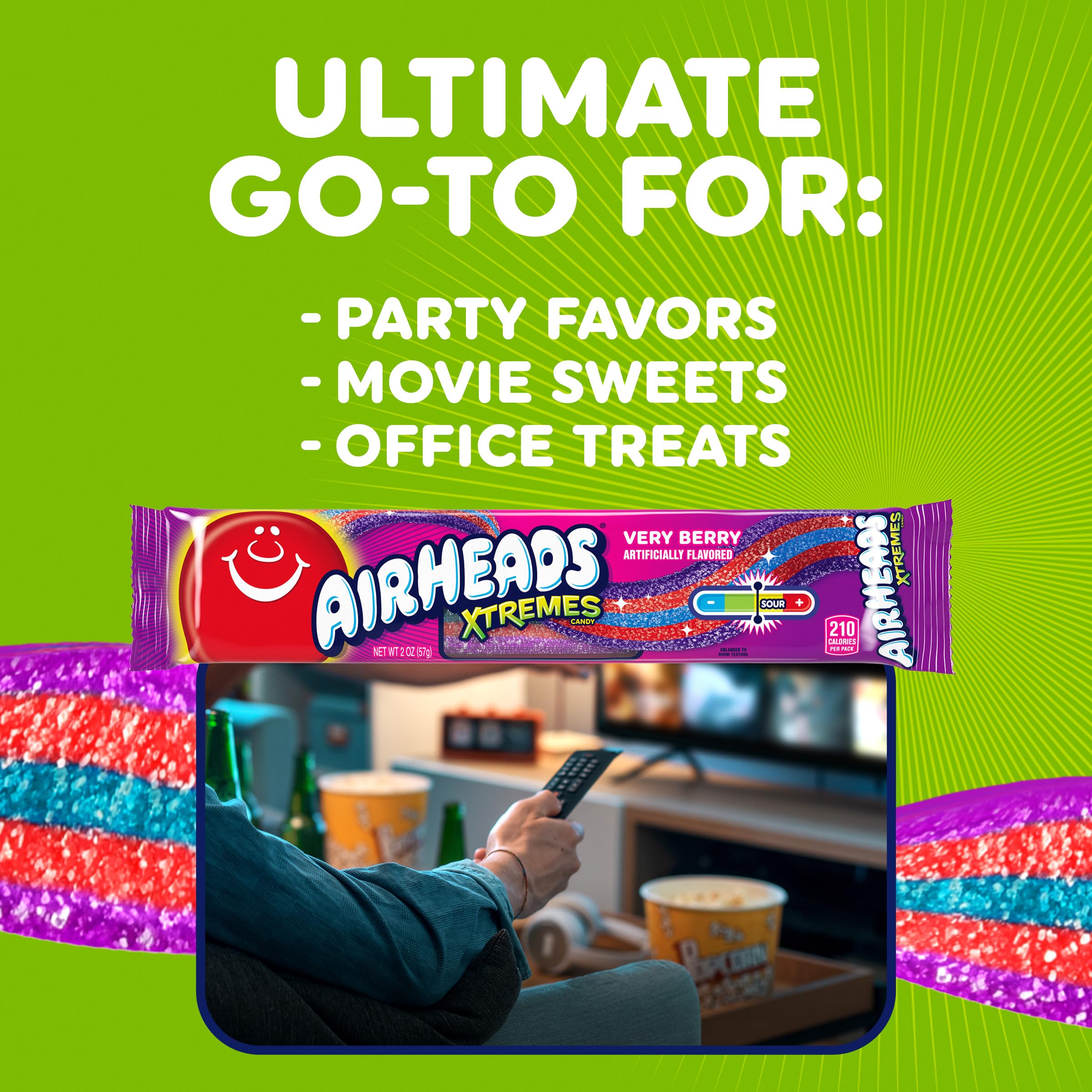 Airheads portion in a party bag useful for favors and classroom treats