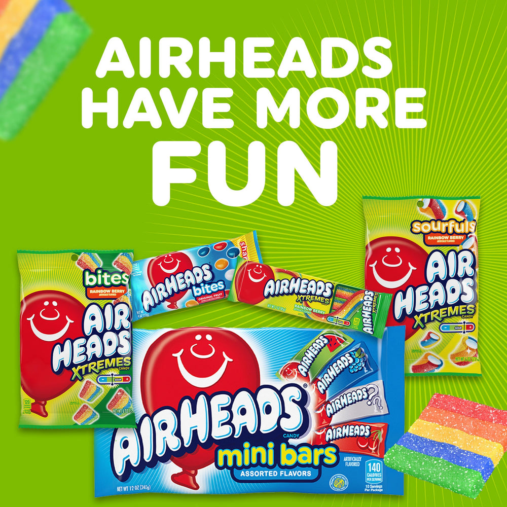 Airheads Xtremes arranged as a road-trip snack setup for on-the-go enjoyment