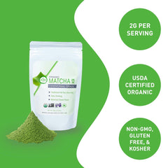 AIYA matcha fine powder close-up revealing smooth texture for even whisking benefit