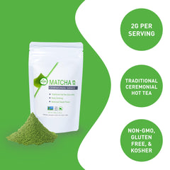 AIYA matcha powder close-up showing fine texture and vivid green color for smooth whisking