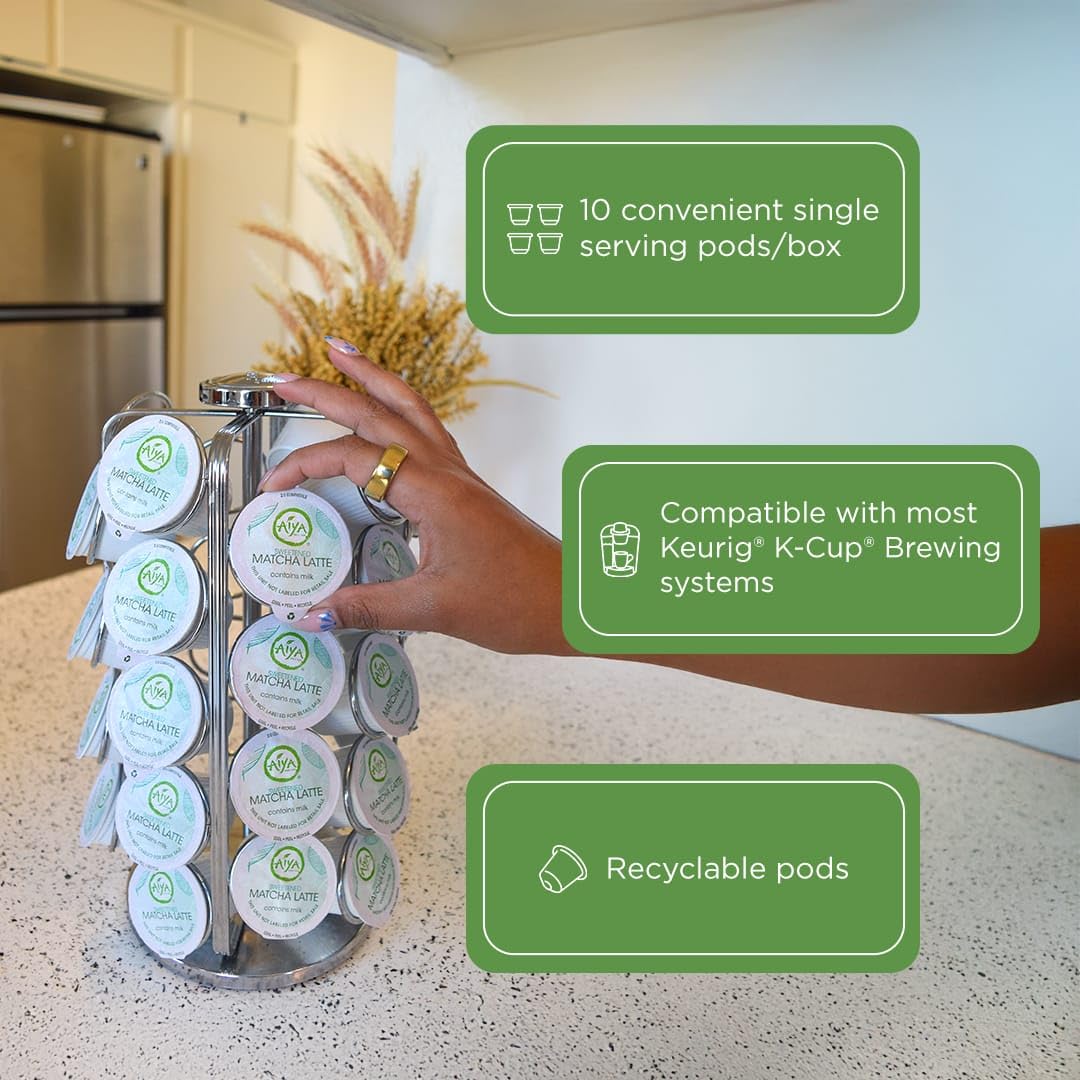 AIYA open box displaying ten individually sealed pods for freshness