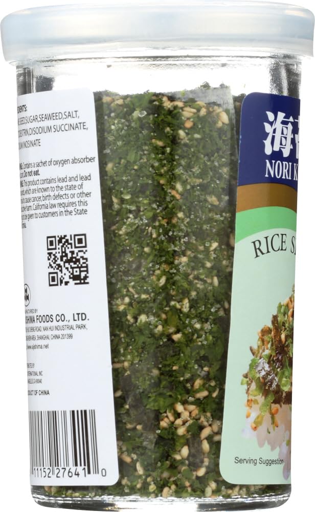 Close-up of Ajishima Foods nori furikake flakes highlighting texture and seaweed pieces