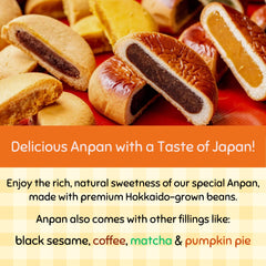 Aki Foods Japan anpan arranged with a teapot and cups, perfect pairing for tea time indulgence