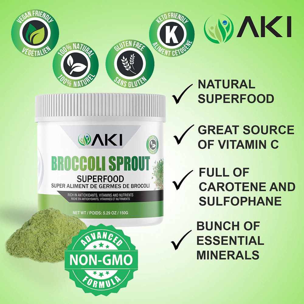 AKI ORGANIC powder with broccoli sprouts and herbs for wholesome cooking