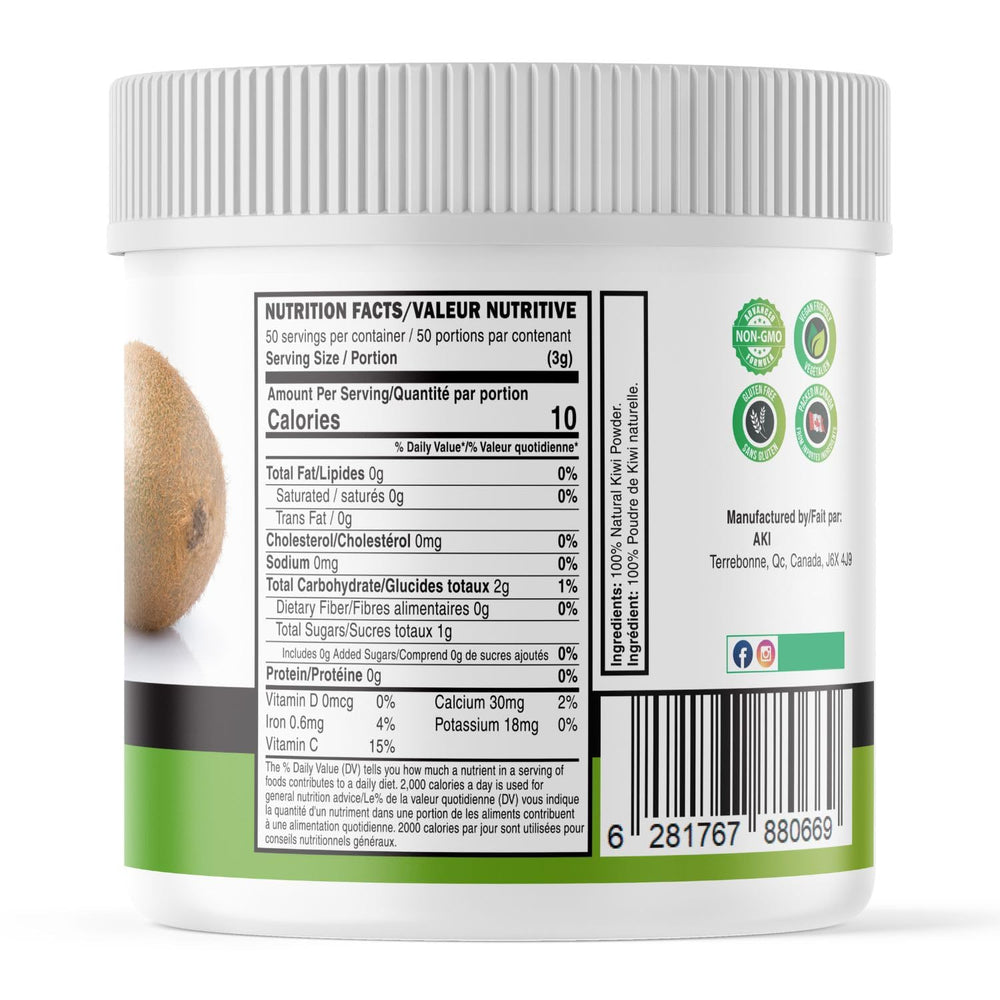 AKI ORGANIC product label and nutrition panel providing ingredient clarity