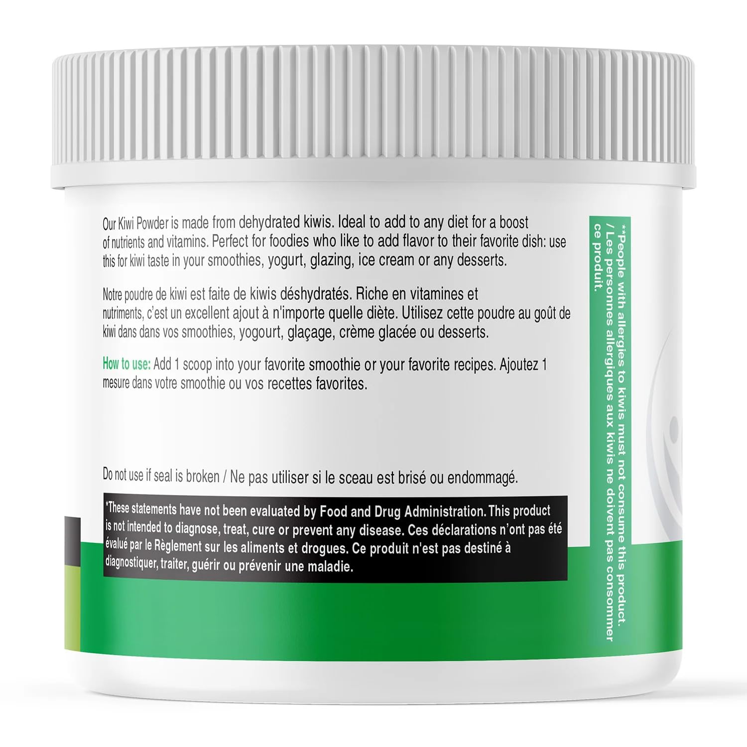 AKI ORGANIC 150g pouch beside a measuring scale showing package size