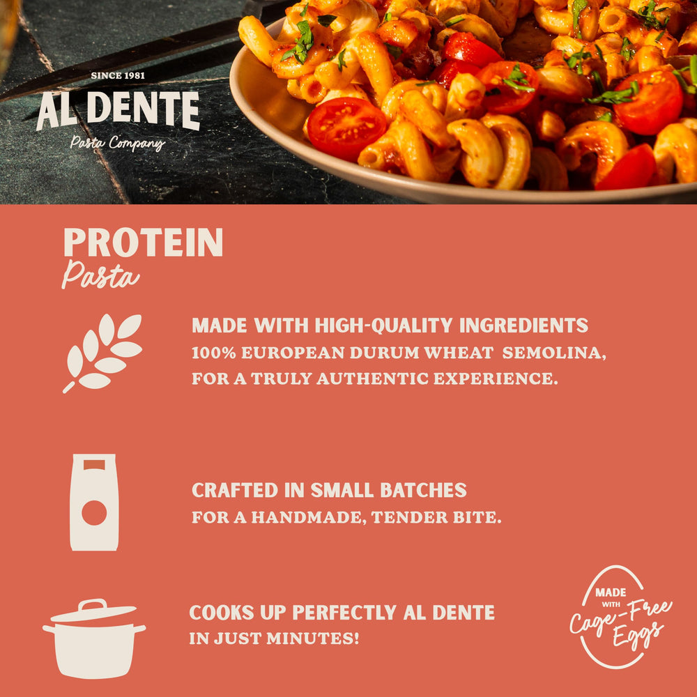 AL DENTE ingredient label highlighting non-GMO and eggs