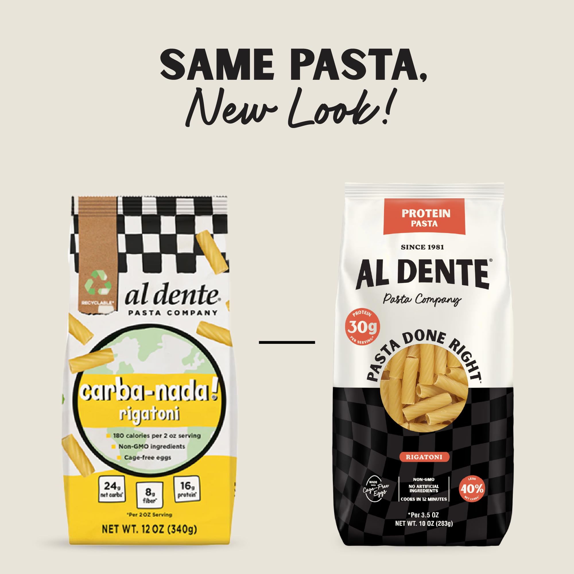 AL DENTE rigatoni tube close-up highlighting firm texture and bite
