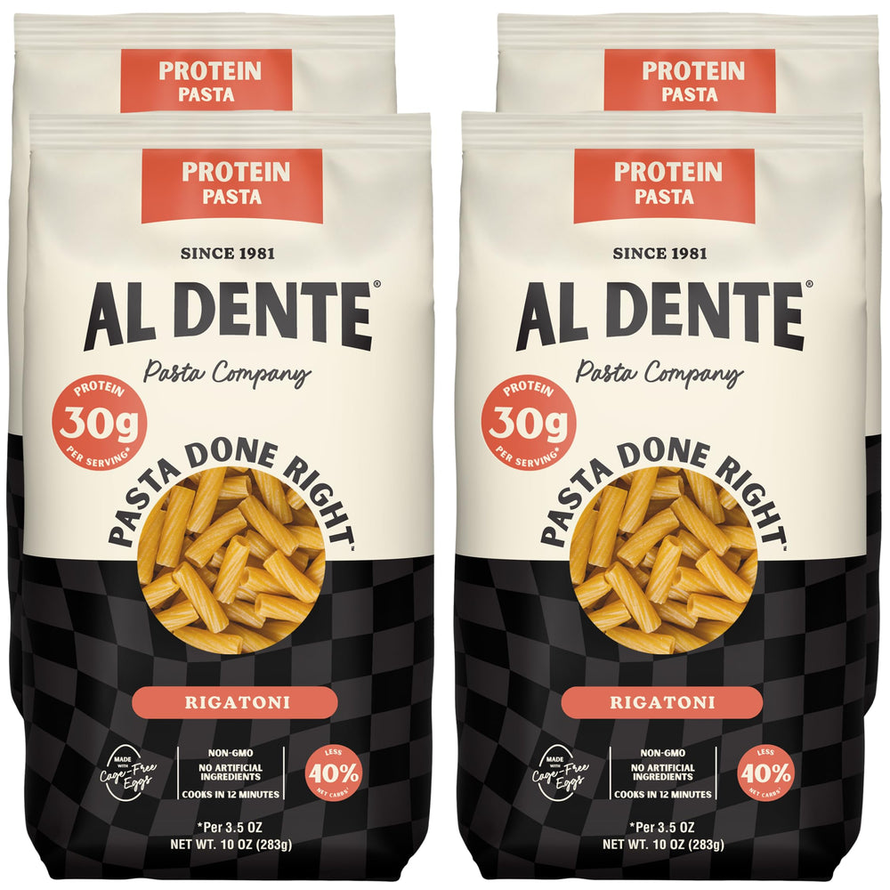 AL DENTE front packaging showing 30g protein and lower carb benefit