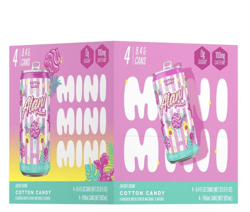 Alani Cotton Candy close-up of can surface and carbonation, highlighting flavor appeal
