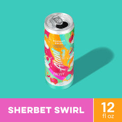 Alani Nu single can angled to highlight Sherbet Swirl label and grab-and-go energy benefit