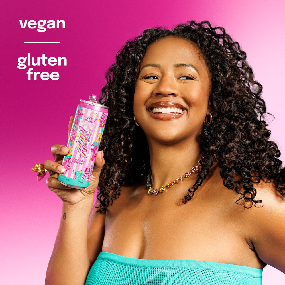 Alani Nu nutrition label close-up showing B vitamins and biotin benefit