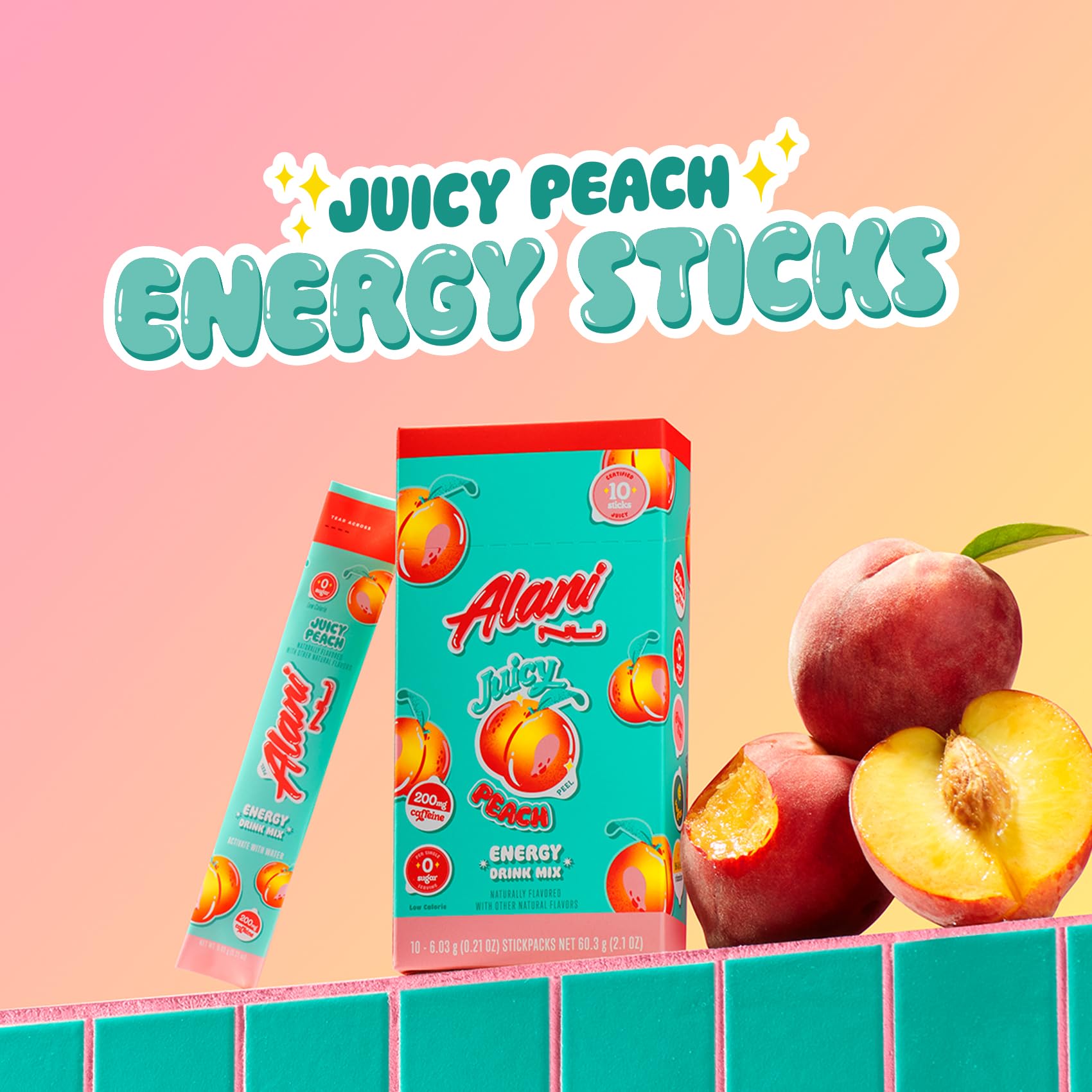 Athlete using Alani Nu Juicy Peach at gym for pre-workout boost