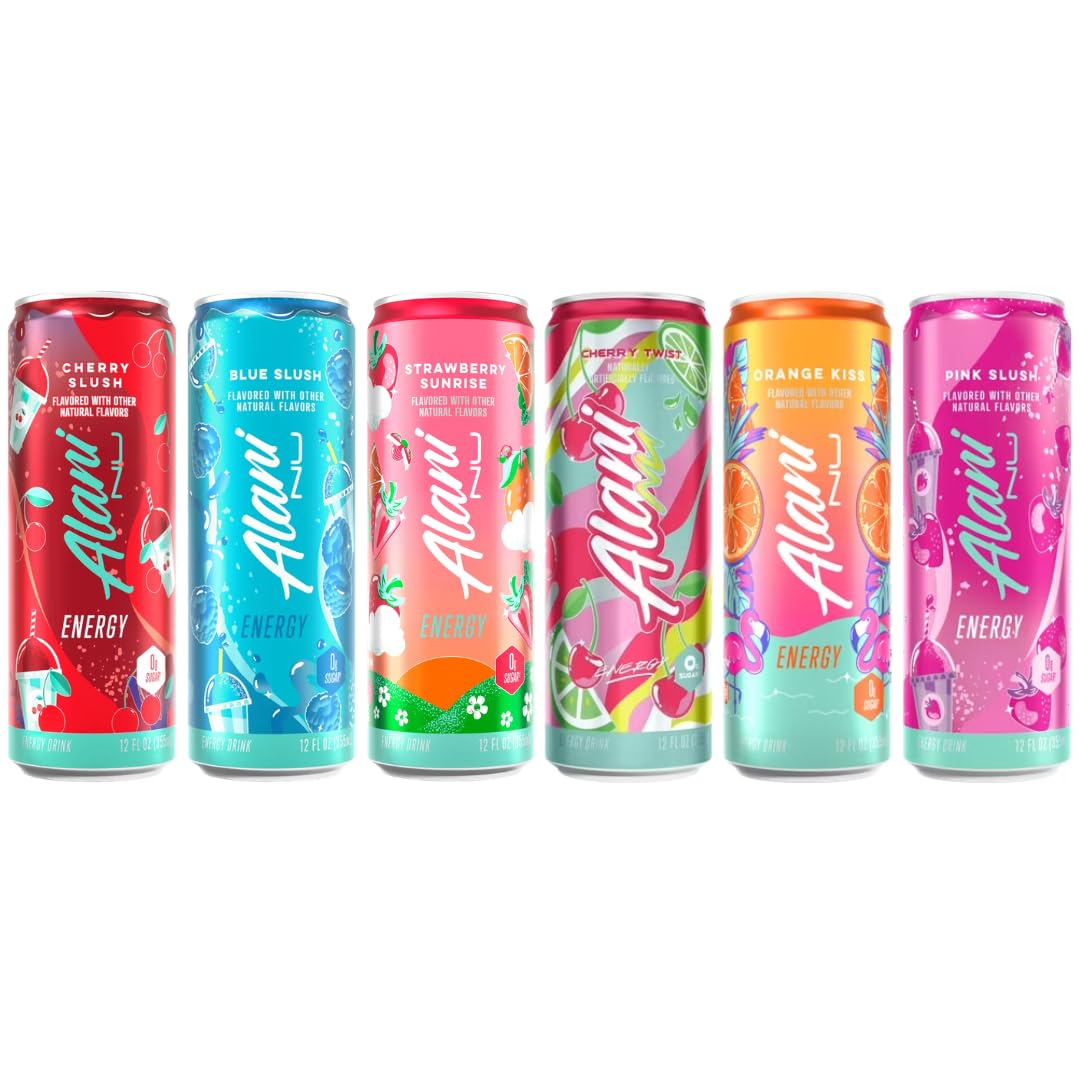 Alani Nu variety pack front view showing cans and branding for quick selection benefit