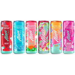 Alani Nu variety pack front view showing cans and branding for quick selection benefit