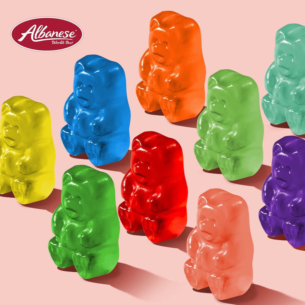 Albanese blue raspberry gummi bears in a party buffet for visual impact
