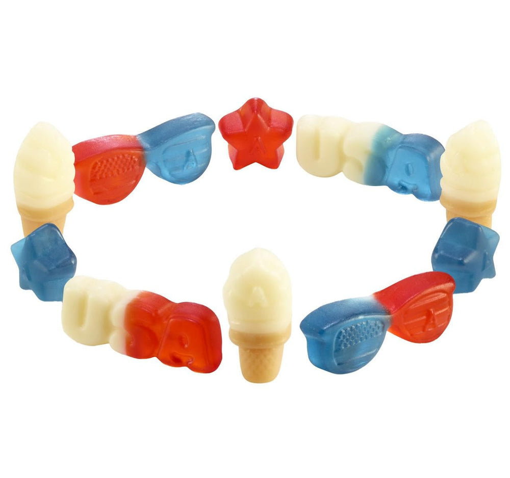 Albanese close-up of star-shaped gummy showing texture and vibrant color appeal