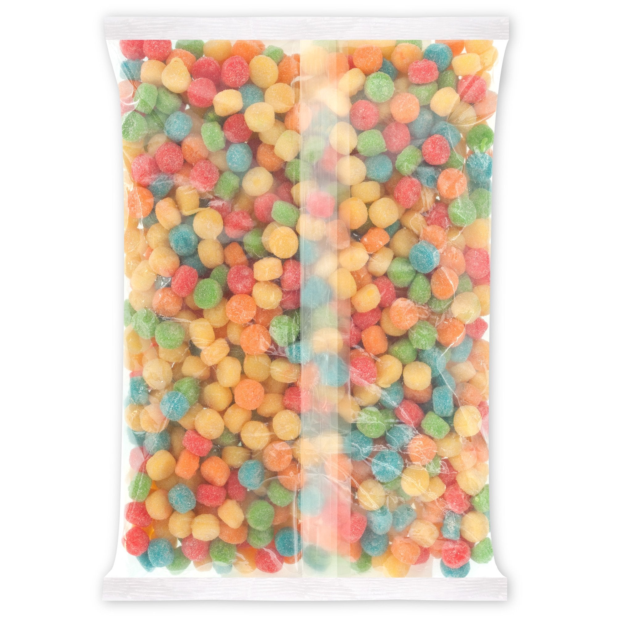 Albanese close-up of gummy texture highlighting soft chew and sour coating