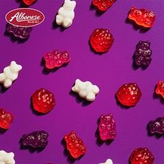 Albanese portioned gummi bags ready for party favors, simplifies distribution