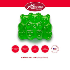 Albanese gummi bears next to ruler to show size and serving scale