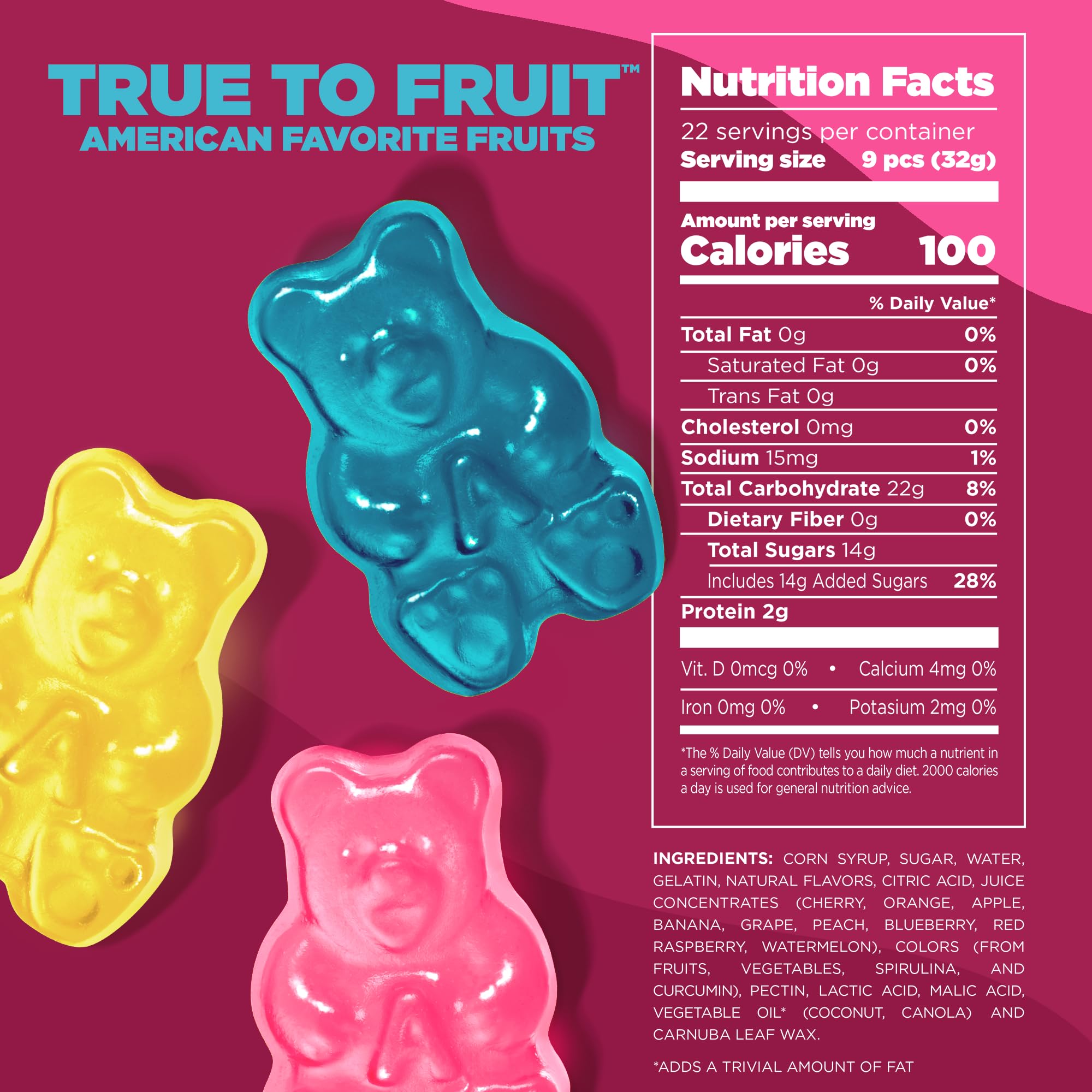 Albanese spread of ten fruit flavors illustrating variety and true fruit taste