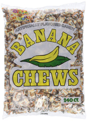 Albert's front bag view showing banana fruit chews and convenience for sharing