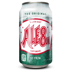 Ale 8 One front-facing 12 oz can pack showing brand and design for recognition
