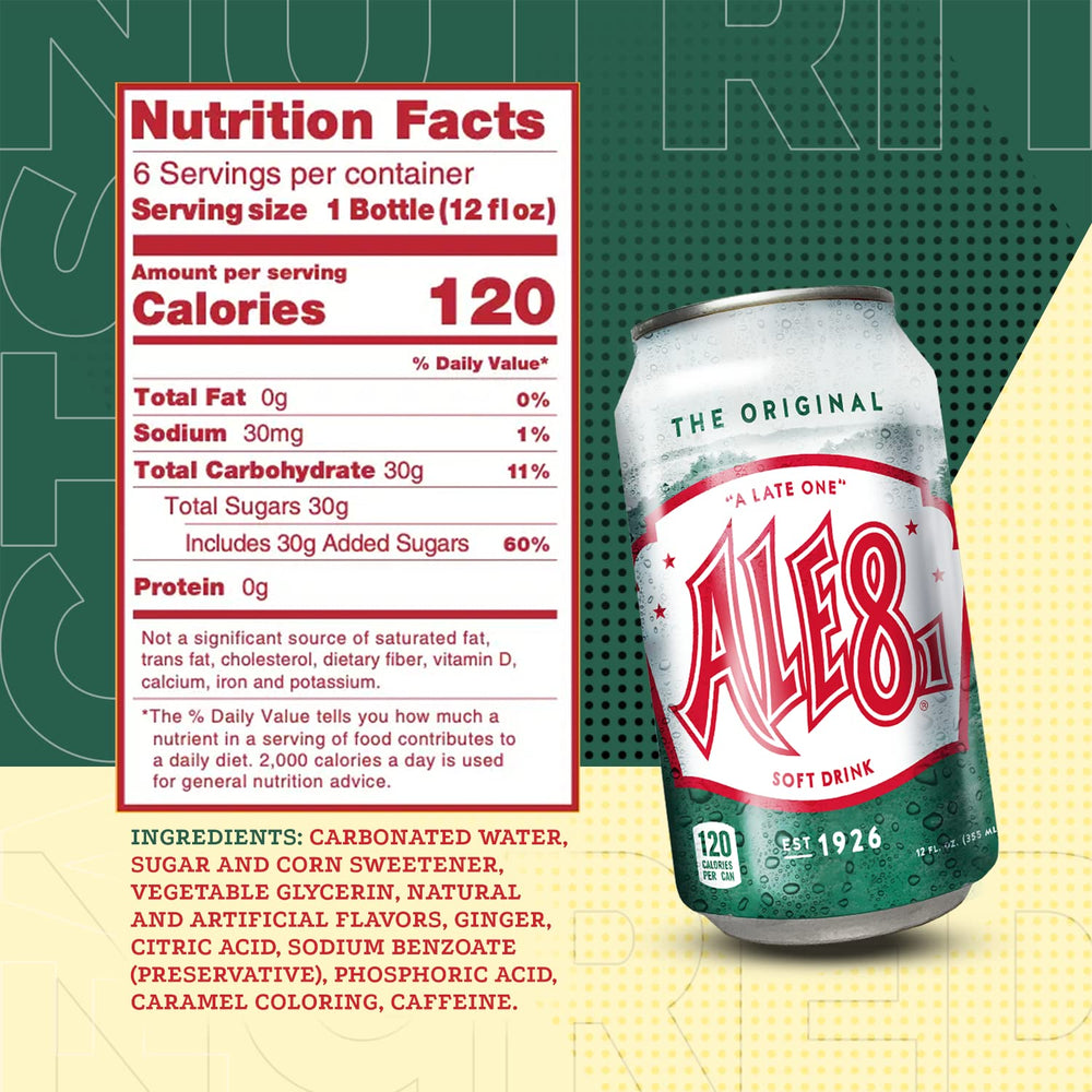 Ale 8 One label detail emphasizing handcrafted family recipe and heritage