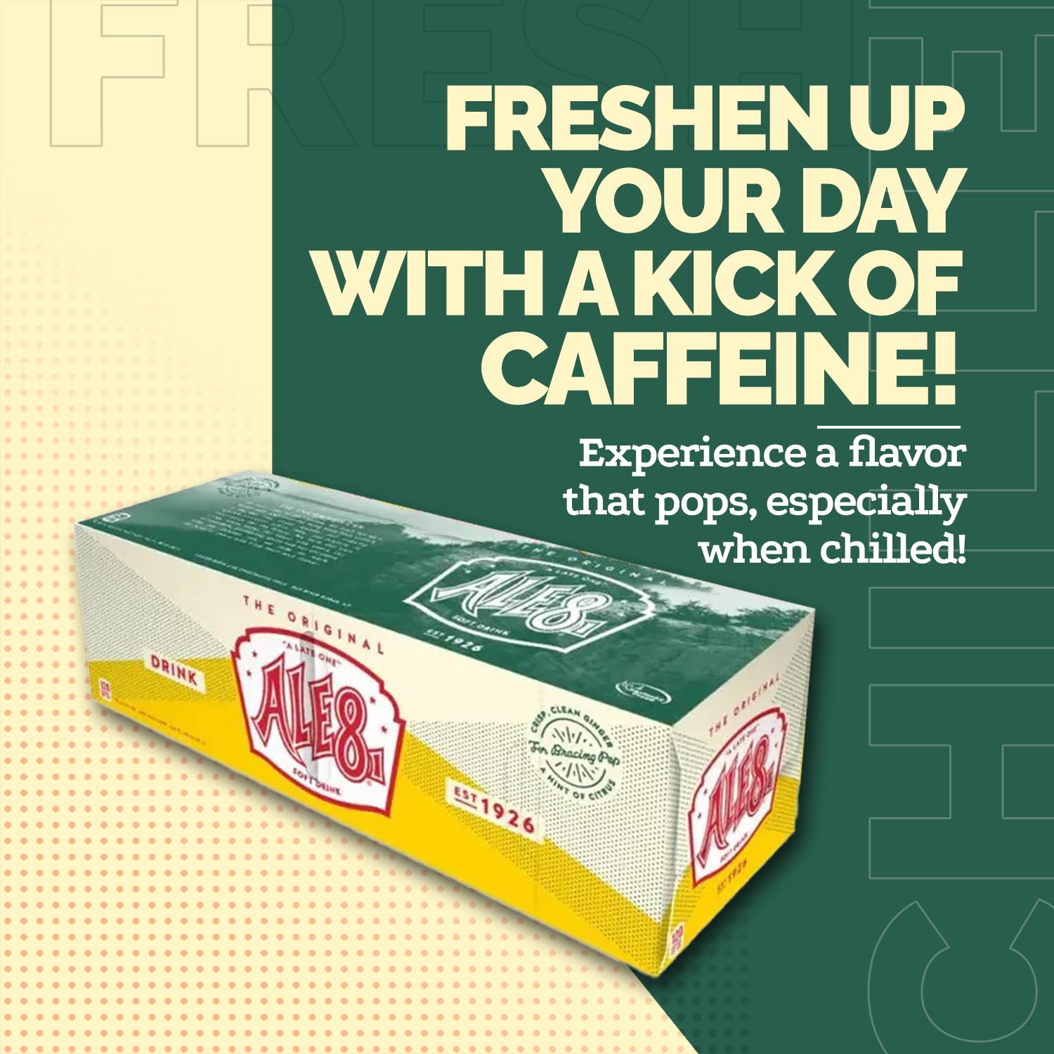 Ale 8 One open can with ice showing ready-to-drink chilled enjoyment