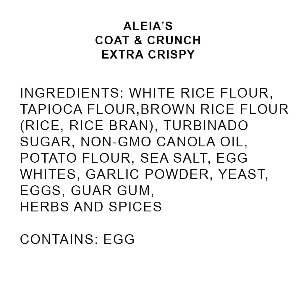 ALEIAS BEST. TASTE. EVER. coated fish fillets ready for cooking with crisp exterior