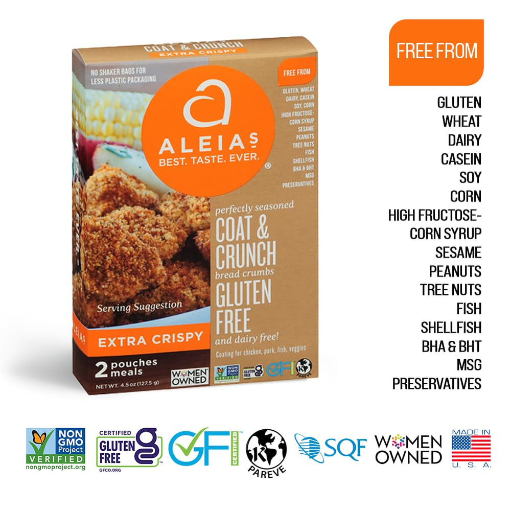 ALEIAS BEST. TASTE. EVER. breaded vegetable bites showing crunchy texture and appeal