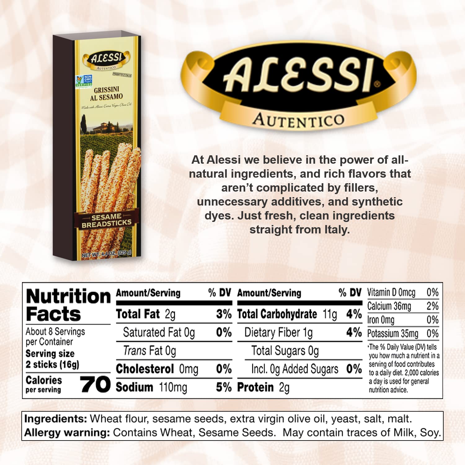 Alessi close-up sesame seed texture highlighting crunchy surface