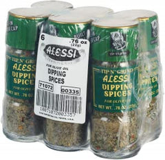 Alessi glass jar side label showing ingredients and easy storage benefit