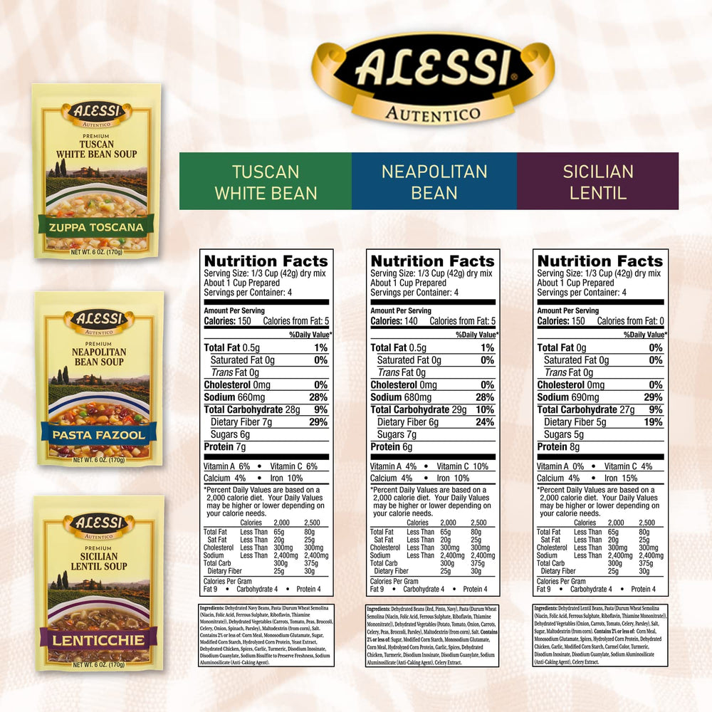Alessi Pasta Fazool jar close-up showing ingredients and hearty texture