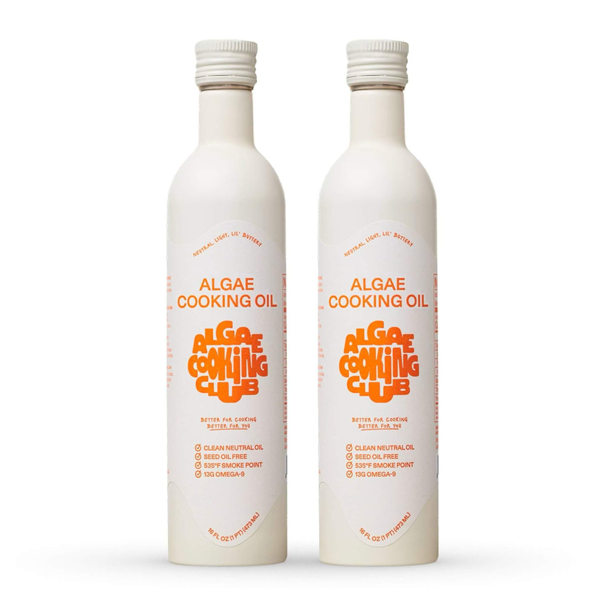 Algae Cooking Club front bottle view showing packaging and clean branding benefit clarity