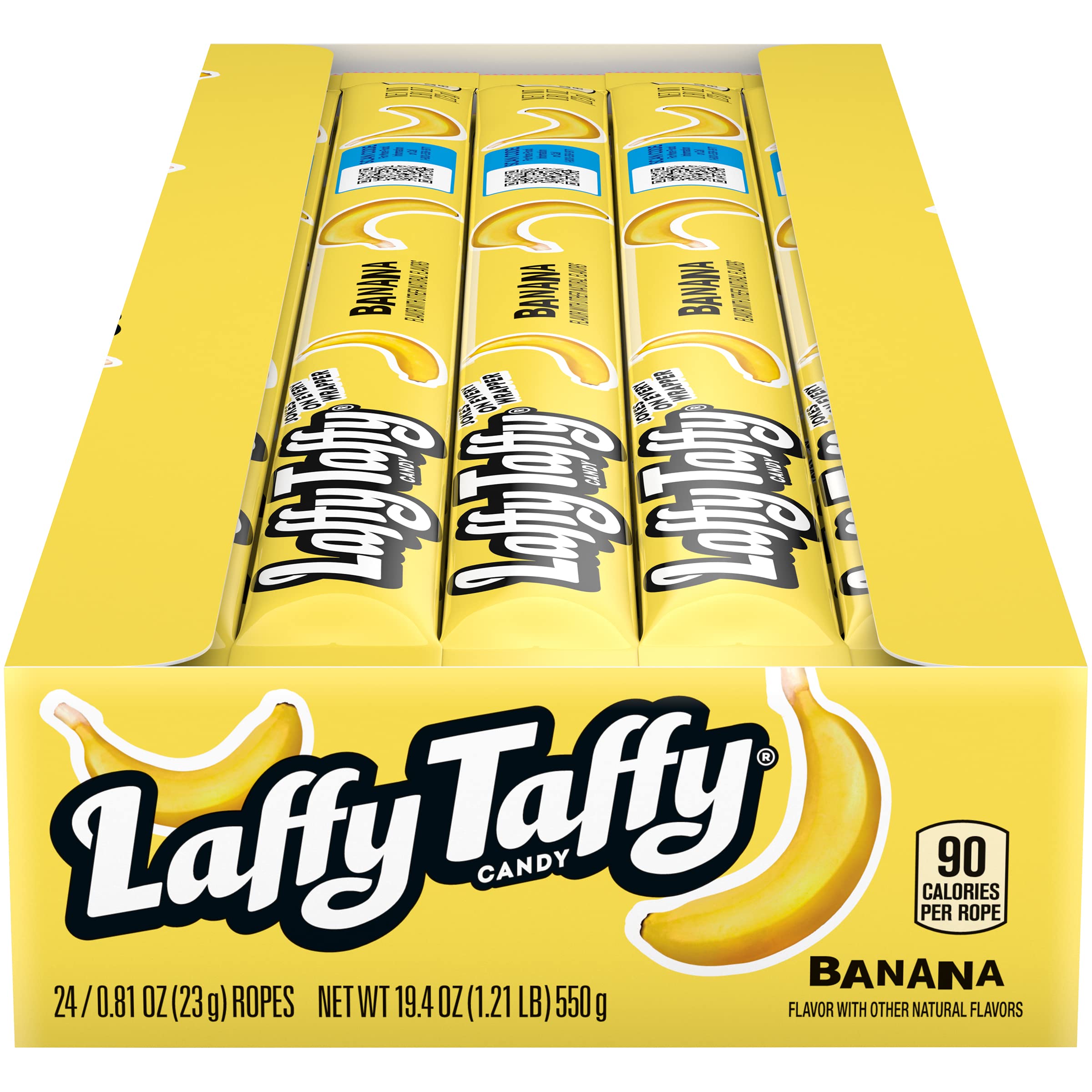All City Candy single unwrapped banana rope revealing chewy texture and flavor