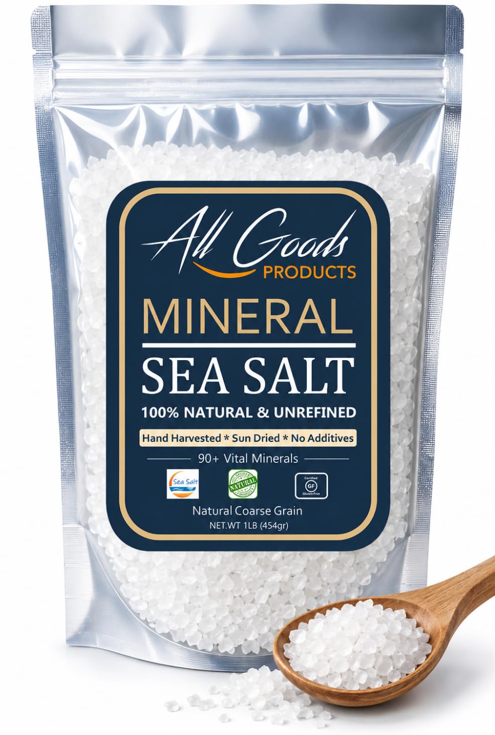 All Goods Products Baja Mineral front pouch showing product and branding benefits