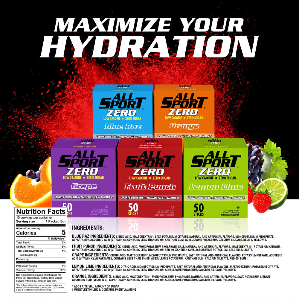 All Sport close-up of single stick packet highlighting quick-mix powder convenience