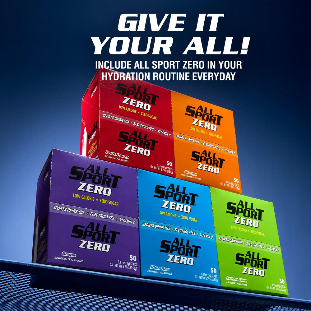 All Sport sticks at a jobsite with worker, convenient electrolyte support outdoors