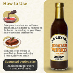 Allegro label close-up highlighting whiskey notes and ingredient clarity