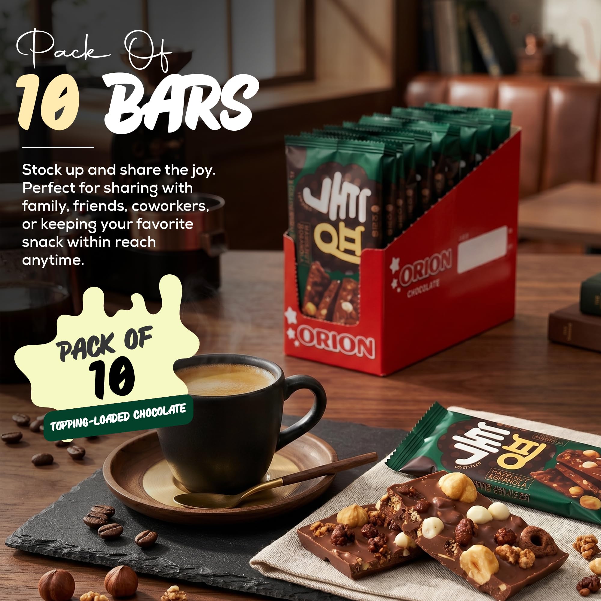 Allinwealth Tokping bar next to coffee showing great pairing option