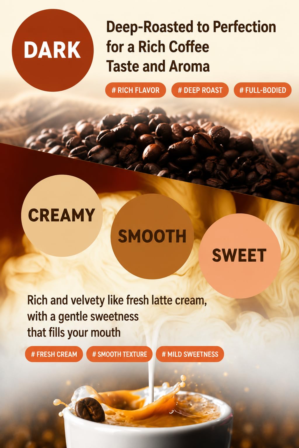 Alliving Maxim creamer pouring into cup showing creamy texture benefit