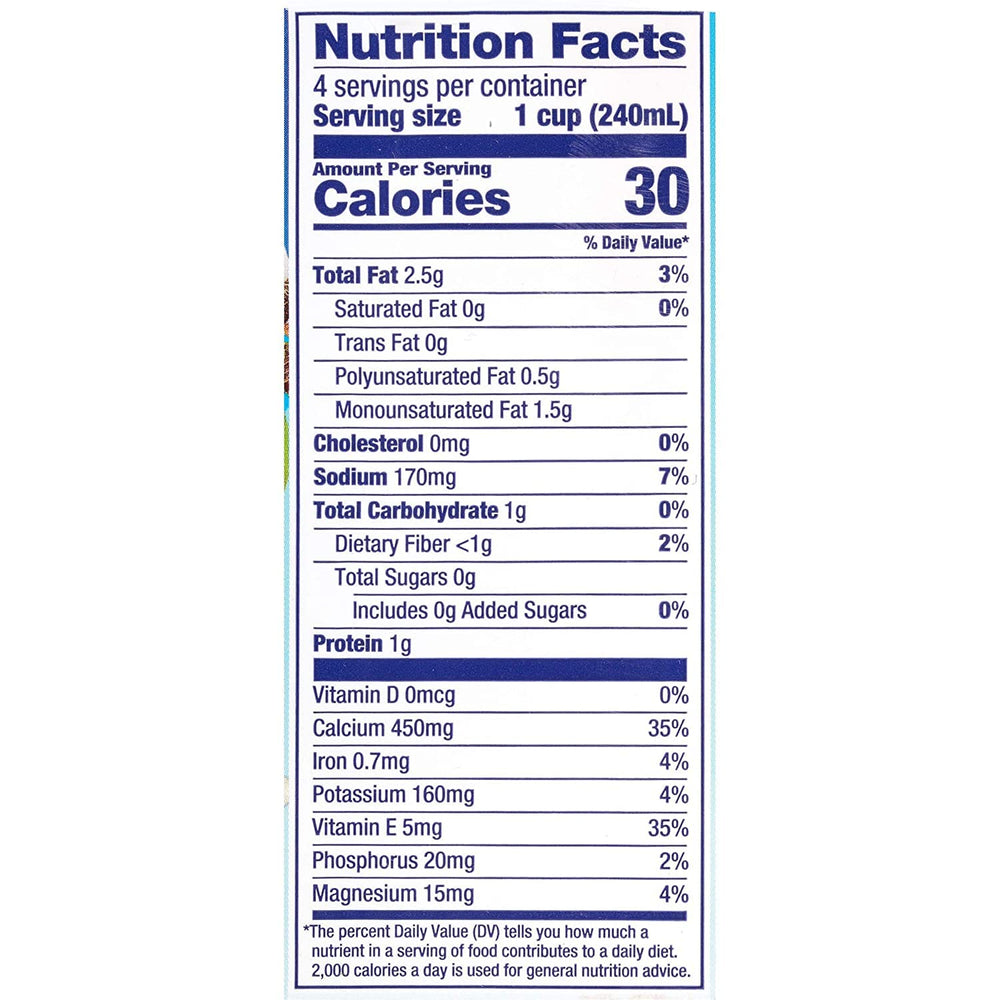 Almond Breeze six-pack stacked to show pantry-ready, bulk convenience