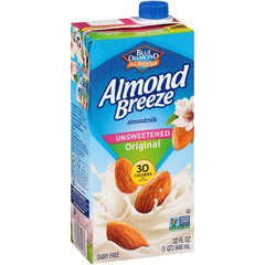 Almond Breeze Tetra Pak close-up showing shelf-stable carton detail and convenience