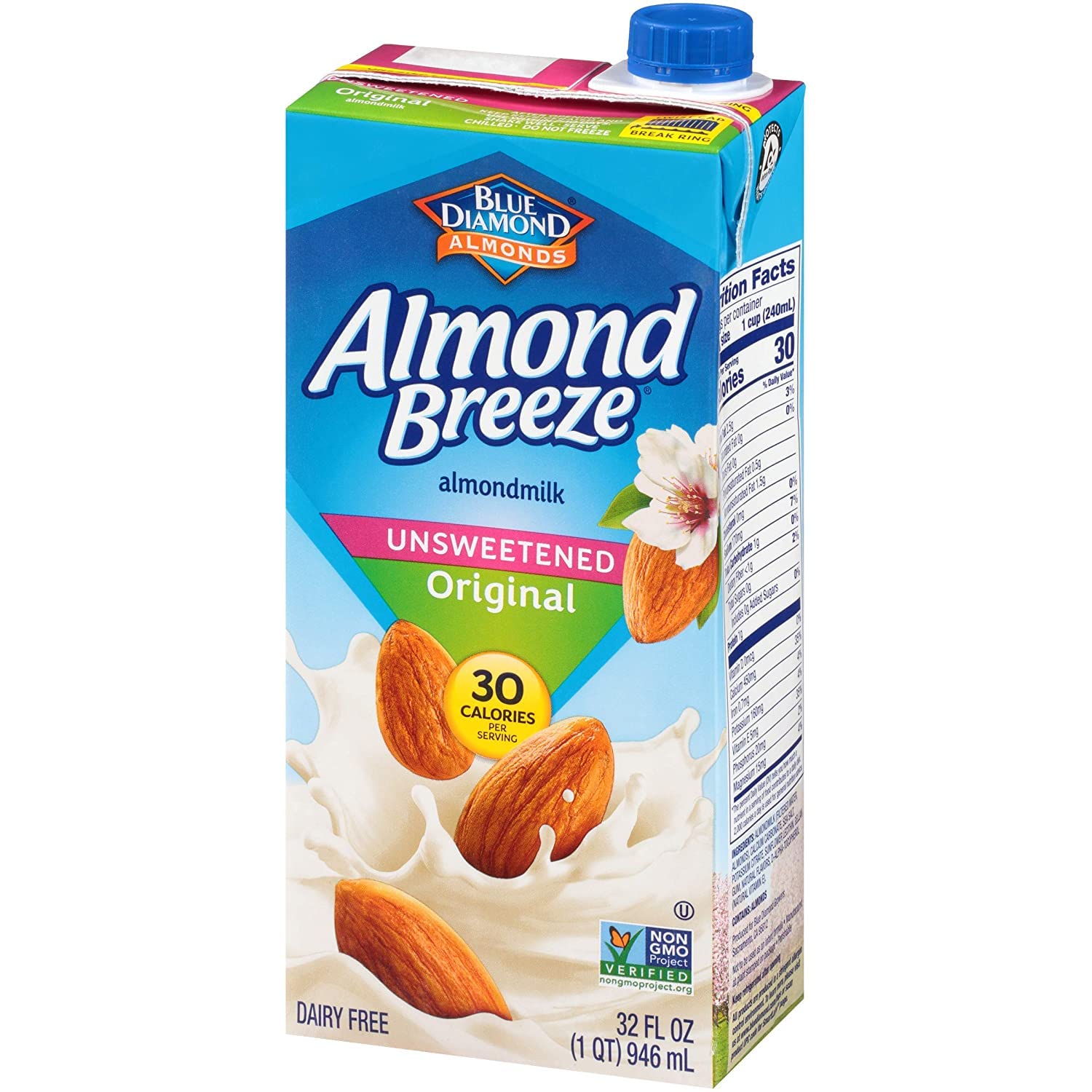 Almond Breeze poured into coffee showing smooth blend and no added sugar
