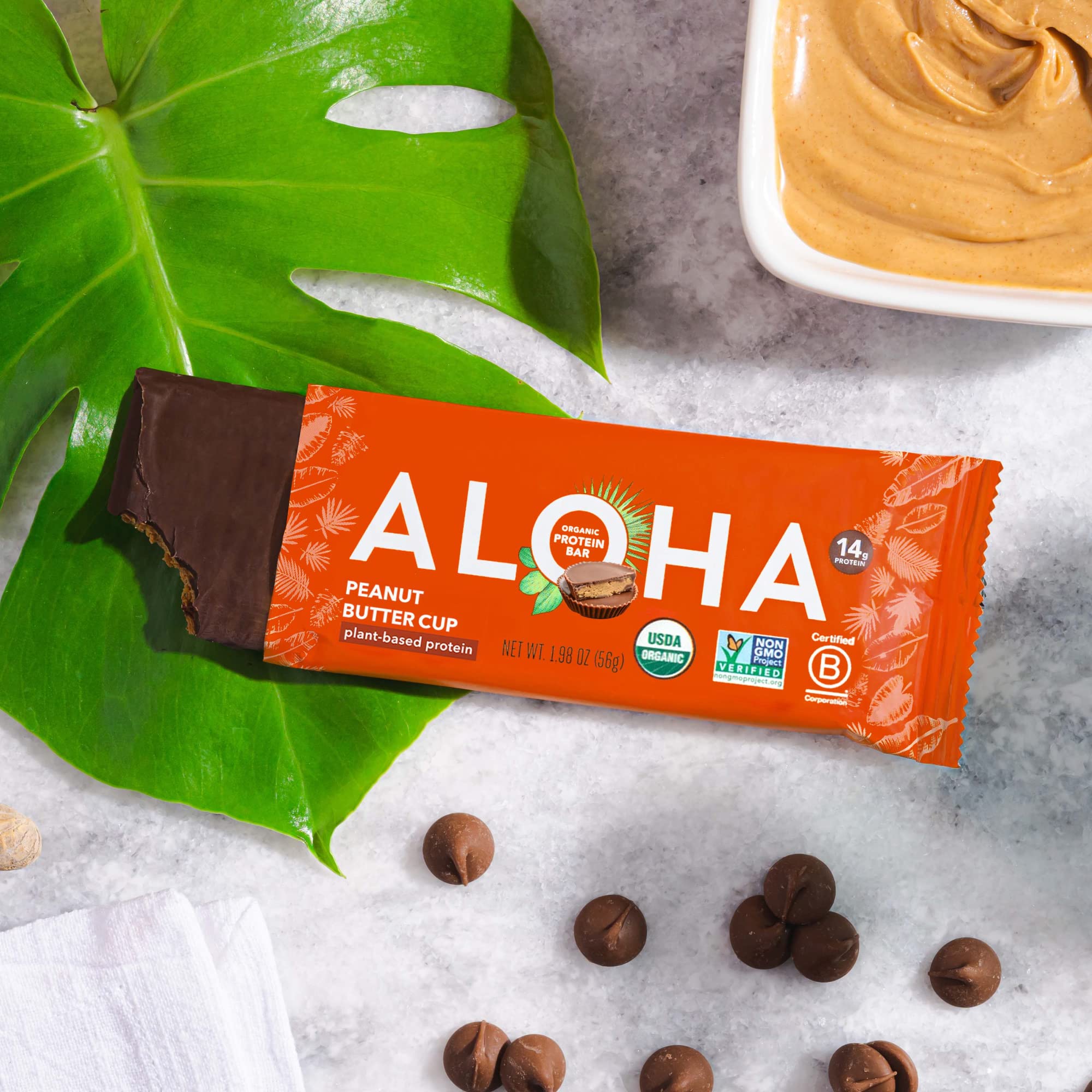 ALOHA three flavors lined up top view offering taste variety