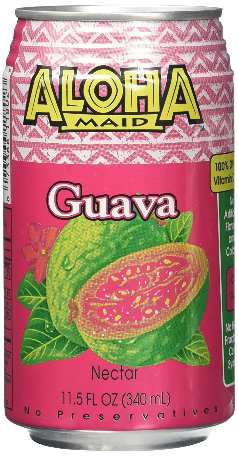 Aloha Maid guava front packaging showing bottle label and vibrant tropical appeal
