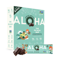 ALOHA Pa'akai front box showing organic labeling and 6-count convenience